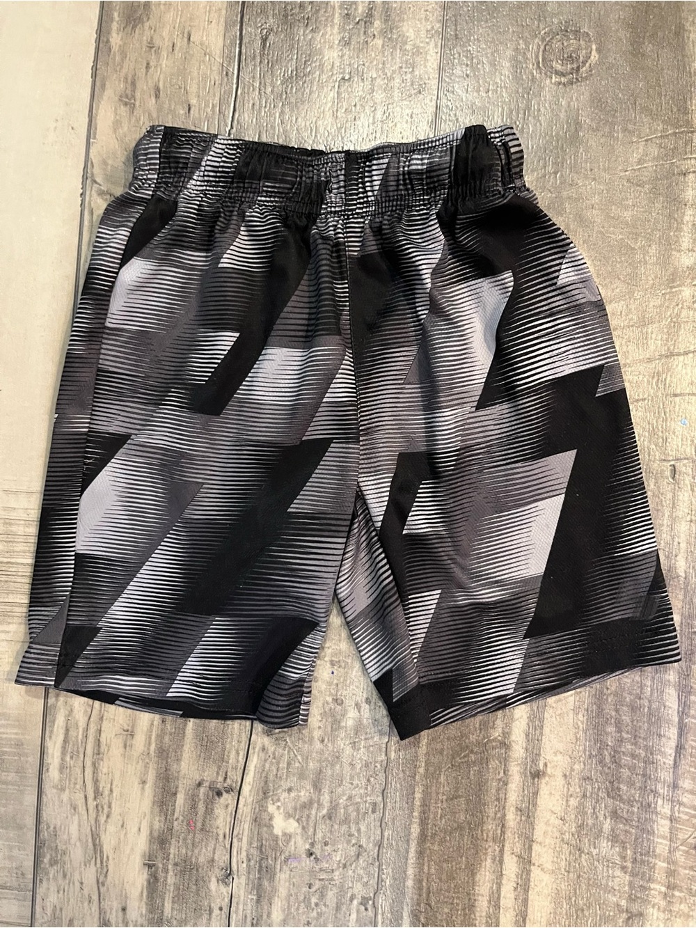 The Children's Place Black and Gray Geometric Athletic Shorts